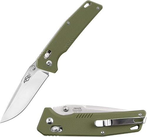 Firebird GANZO F7601 - Cuchillo plegable de bolsillo, hoja de acero inoxidable 440C, mango antideslizante G-10 con clip, equipo de caza, pesca, disponible en Yaxa Colombia