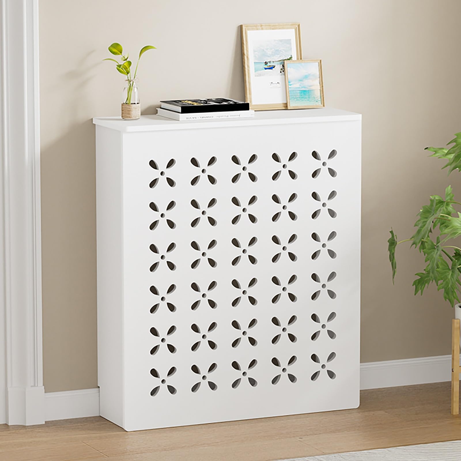 Półka chłodnicza bez wiercenia nowoczesny design z listwami dekoracja salonu, dekoracja chłodnicy w różnych rozmiarach i wzorach (60 x 70 x 25 cm/23,6 x 27,6 x 9,8 cala)