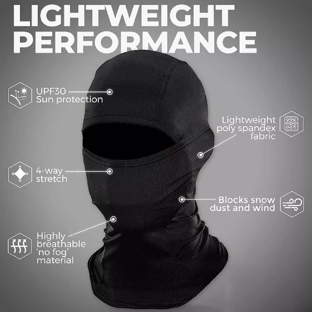 Platinum Athletics Adult Balaclava Hood Premium Lightweight Facemask Black One Size