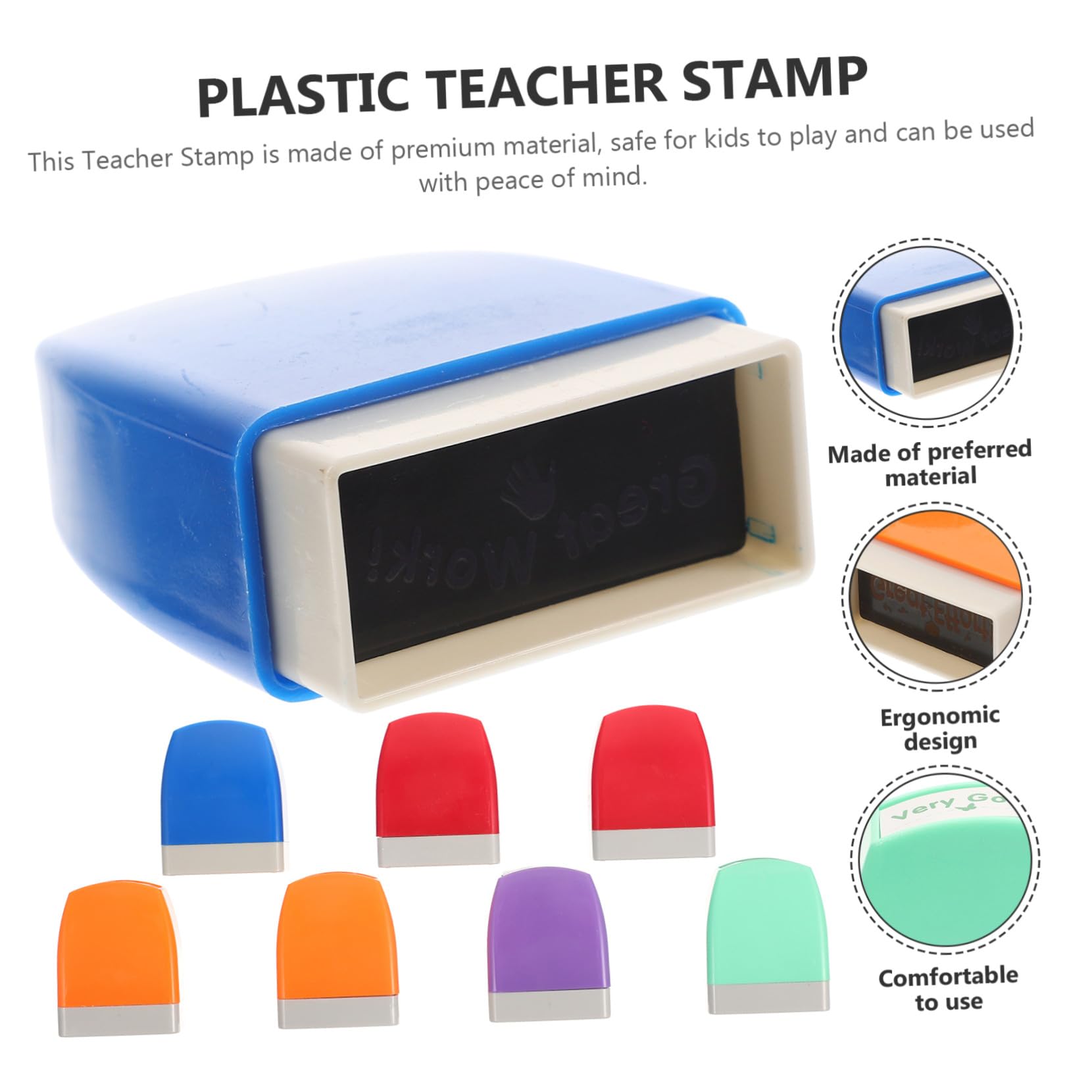 Set di 8 Timbri per Creare Carte Festive per Insegnanti Messaggi Motivazionali Materiale Abs, Colori Assortiti a Casa per Uso Scolastico