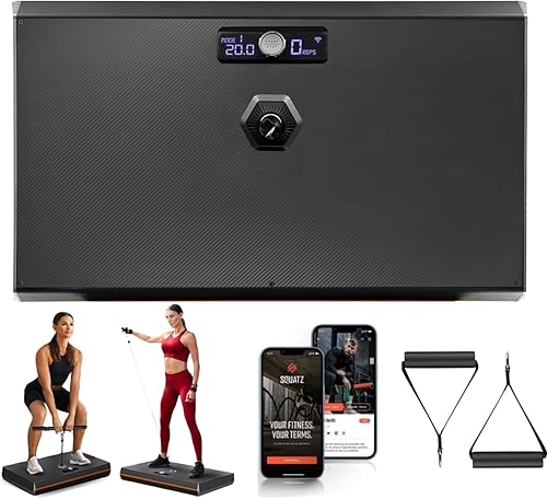 SQUATZ Pluto Home - Gimnasio inteligente, resistencia ajustable de 100 libras, máquina de fitness digital todo en uno con WiFi y Bluetooth, equipo