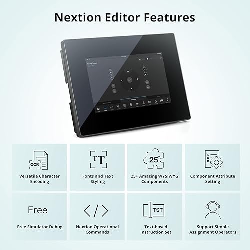 Miniatura 7 de Nextion Pantalla HMI inteligente de 7.0  NX8048P070-011C-Y Pantalla táctil LCD-TFT capacitiva 800 * 480 con gabinete, Nextion Display Soporte Video