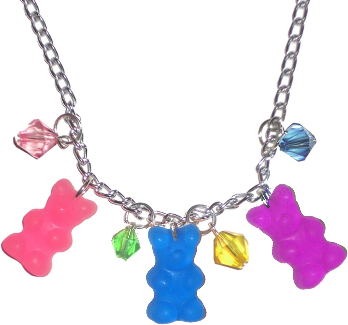 Colorful Gummy Bear Candy Charm Necklace