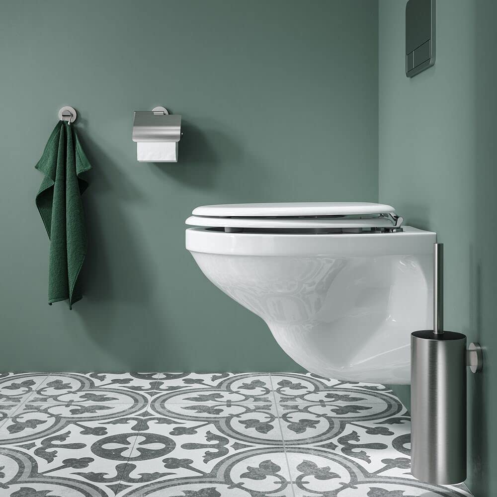 TIGER Noon Portarotolo con Coperchio, Acciaio Inox Spazzolato