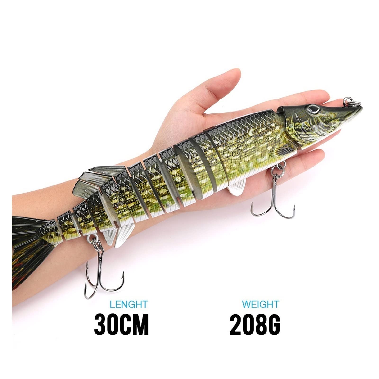 30cm 208g Super Big Pike Wobblers señuelo de Pesca Salvaje Accesorios de Pesca for Aparejos de Pesca de mar señuelo bajo Cebo Duro (Color : Color D)