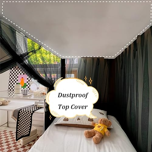 Miniatura 4 de SCMTYWCQ 4 postes esquineros para dormitorio de estudiantes, litera, mosquitera, para cama de estudiantes, cortinas de cama para dormitorio de