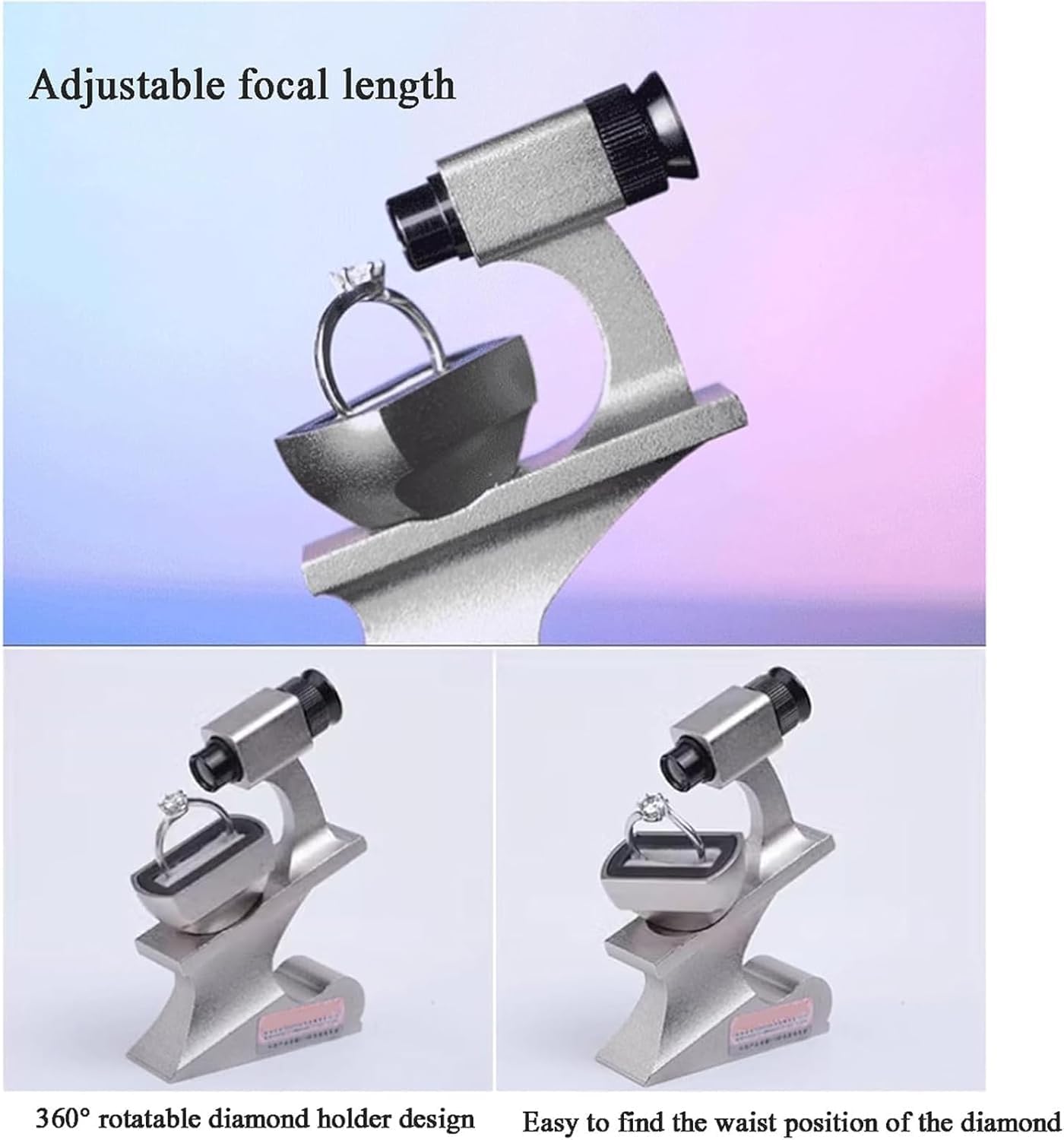 Visor De Códigos Compacto para Cintura, Visor con Lupa, Aumento De 10x, Soporte De Anillo Giratorio De 360°, Combinación De 3 Lentes, Distancia Focal Ajustable, para Un Examen Preciso.