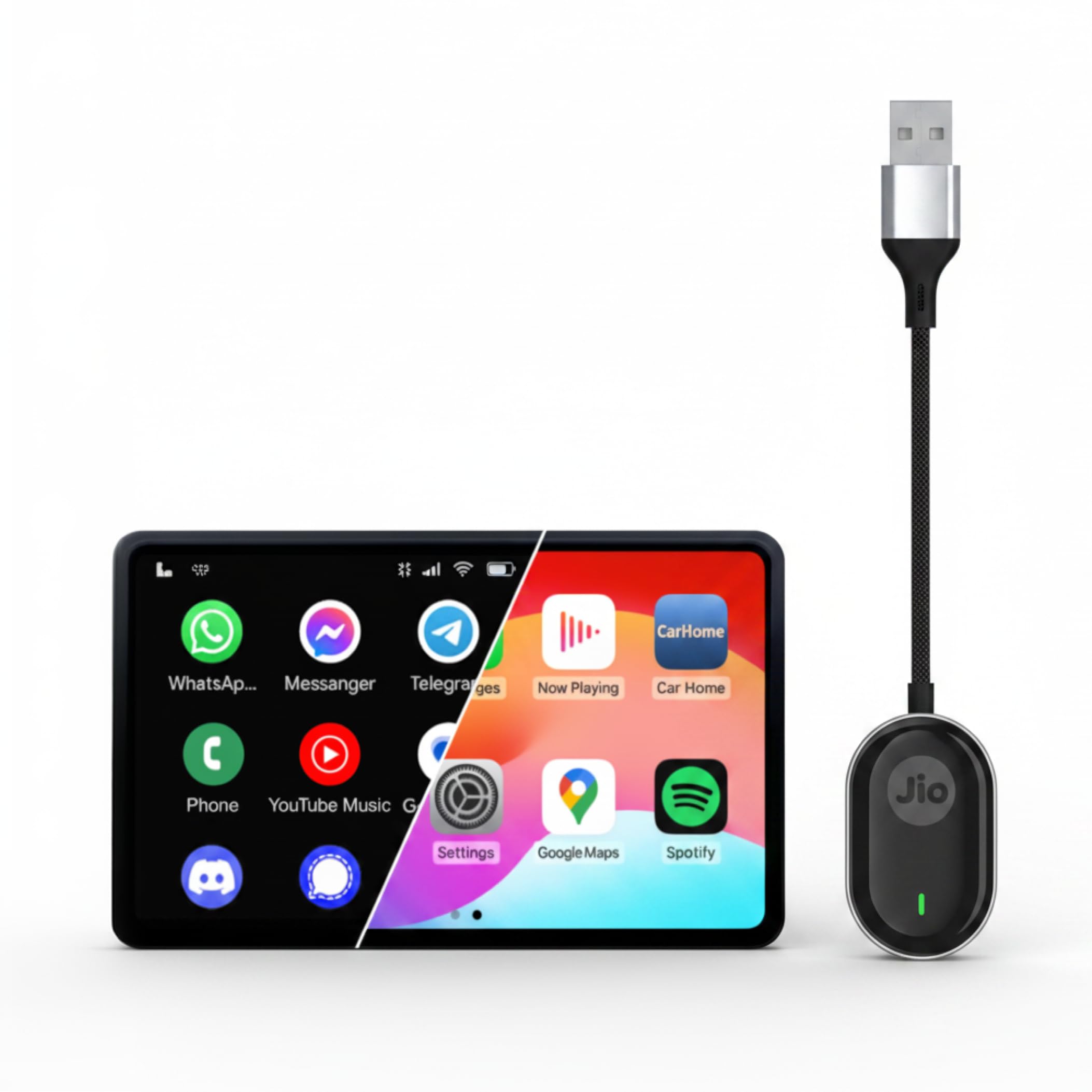 JioCarSync| Wired to Wireless Converter for Apple Carplay & Android Auto| For cars with wired Carplay &Android Auto Only| Premium Metal Body| Bluetooth 5.3| Wifi 5 Ghz|Type C dongle incl|1 Yr Warranty-image-3