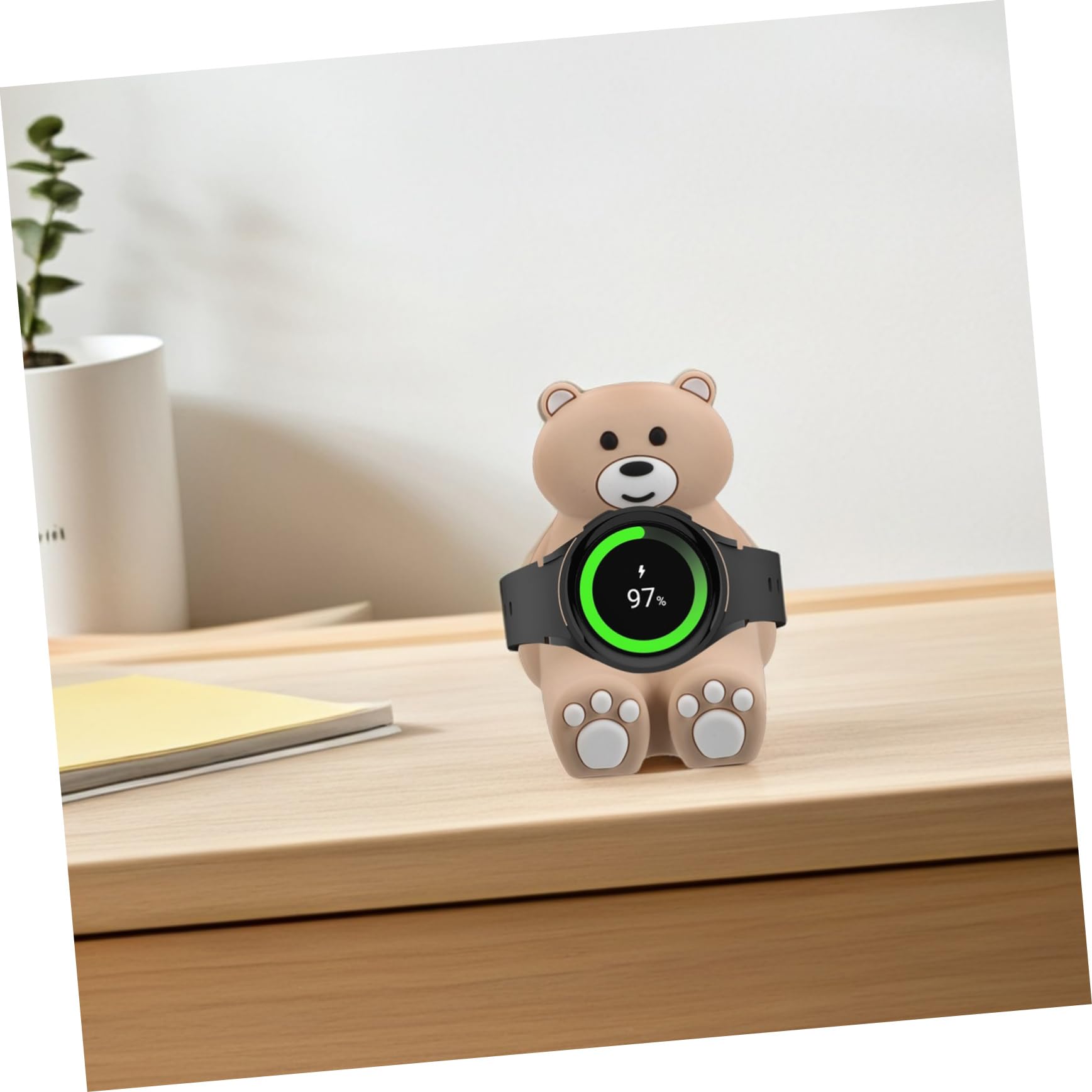 COLLBATH Supporto di Ricarica per Orologi Smartwatch Serie Watch6/5 in Silicone a Forma di Orsetto, Base Porta Orologio da Tavolo Verticale Salvaspazio per Casa e Ufficio, Compatibile