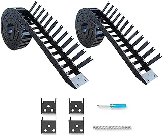 2pcs 39.4inch Drag Chain Cable Carrier Open Type R18 Wire Cable Chain for CNC Router Mill and 3D Printer,Extra 2 Pair End Connectors,1pc Screwdriver,12 Screws(10x30)