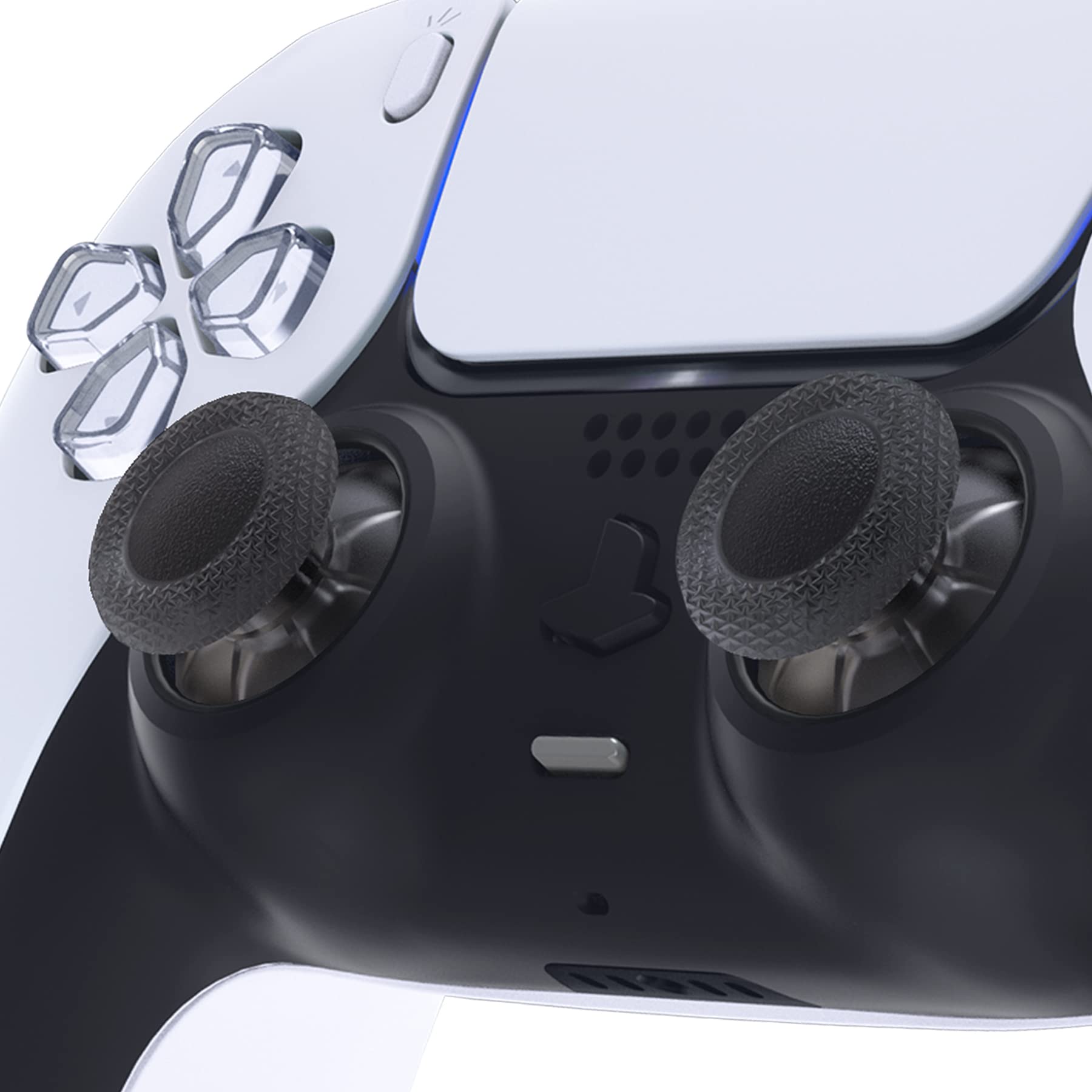 Amazon.com: eXtremeRate Clear Black Replacement Thumbsticks for 