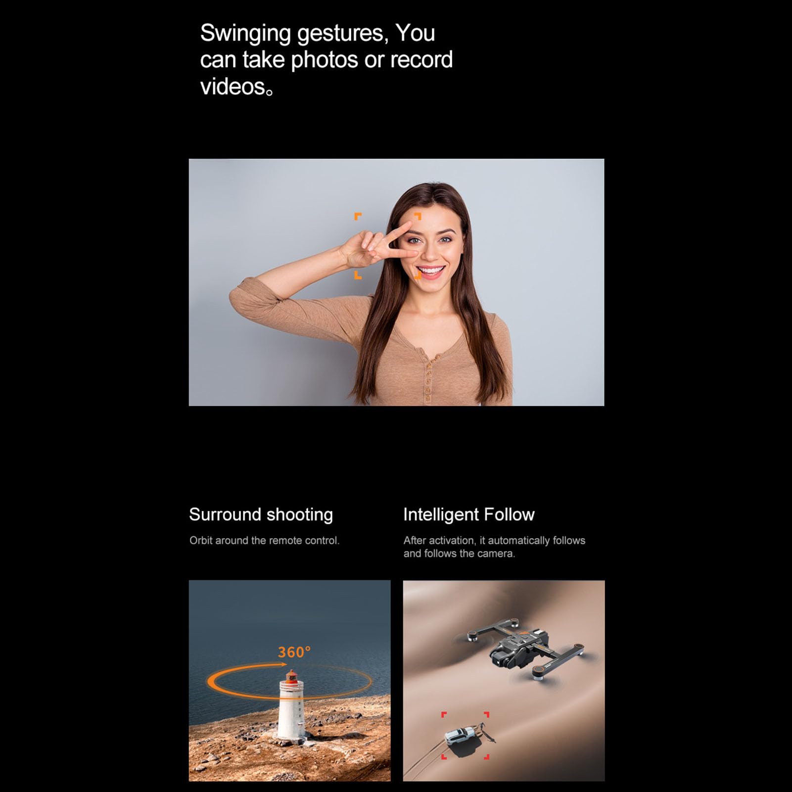 Drone con Doppia Fotocamera, Quadricottero RC Senza Spazzole Pieghevole WiFi con Schermo, Evitamento degli Ostacoli, Posizione GPS, Video di Foto di Gesti, un Ritorno a Chiave