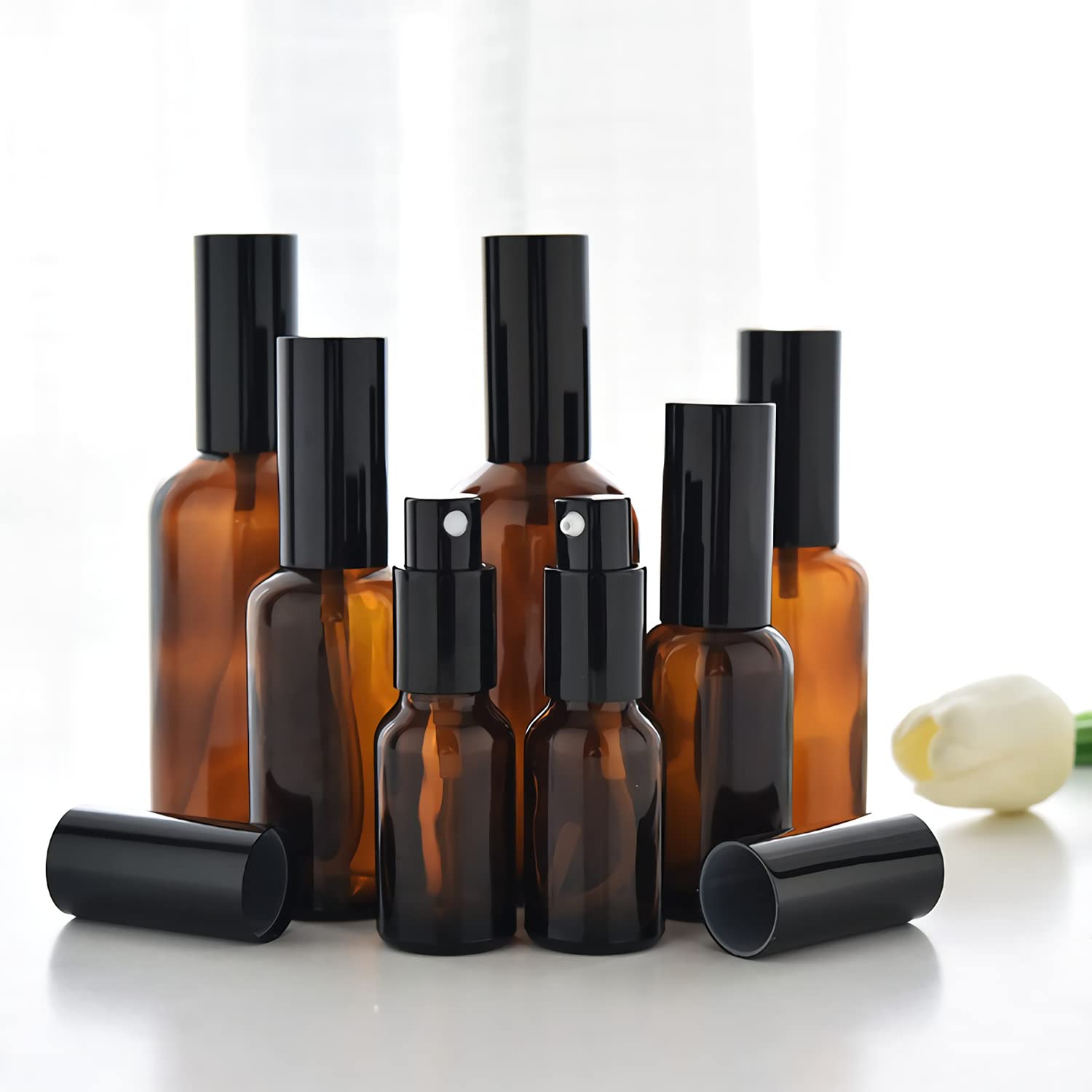 24 Pezzi 15ml Vuoto Bottiglie Atomizzatore Vetro Trasparente Opaco di Profumo con Tappi di Profumo flacone spray Con Sprayer per Vita Quotidiana+ 1 x imbuto