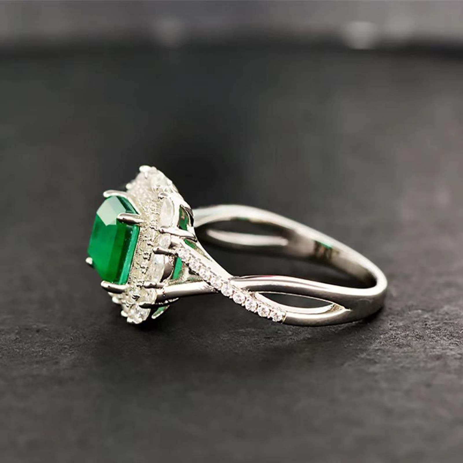 Video's over Wat is Edelsteen Goud Geplateerd 925 Sterling Zilver Koppel Verlovingshuwelijksring Diamant Moissaniet Ring Vrouwen Brede Versie Geen Diamant Eén Diamant Drie Diamanten