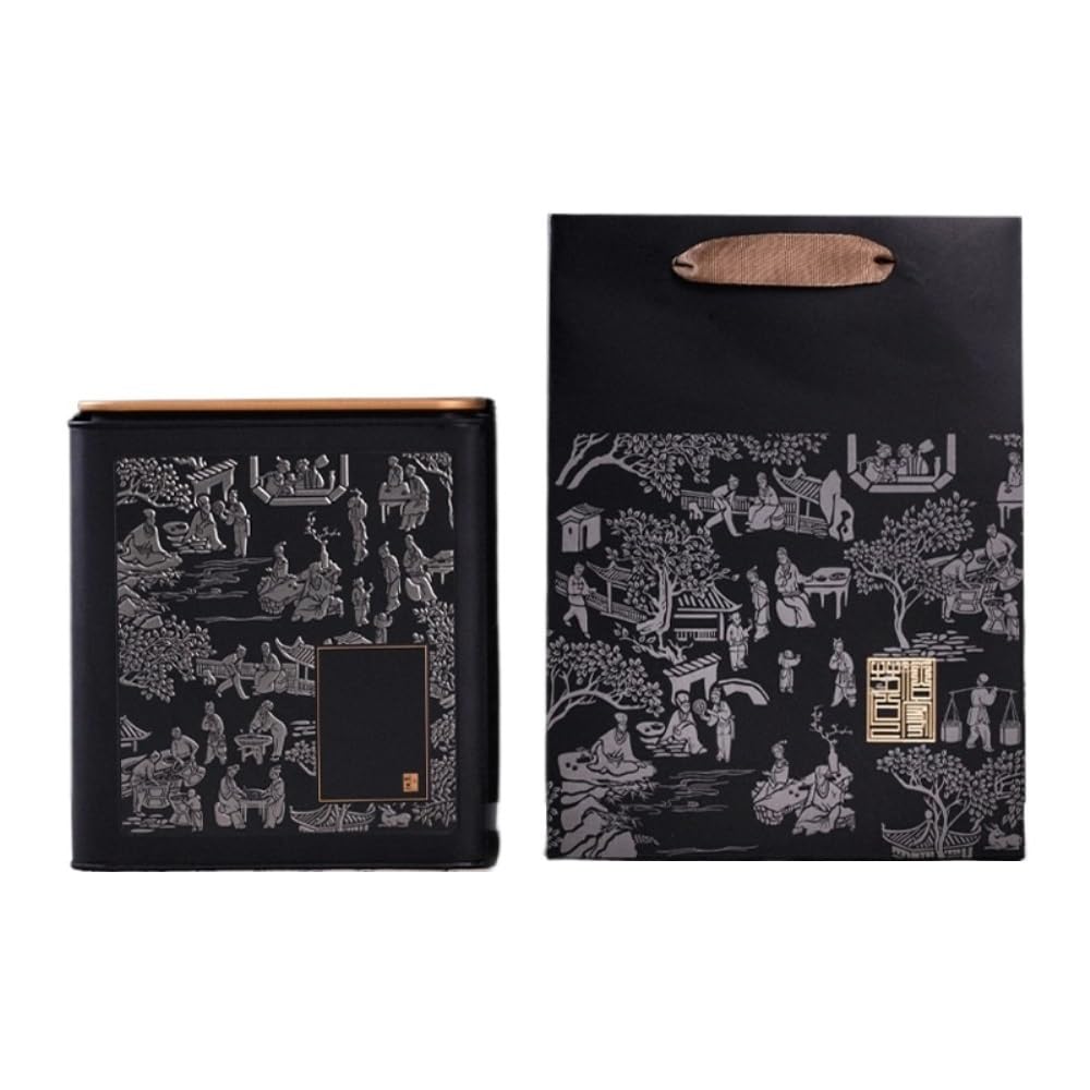 HLTYGWX Teedose, Vorratsbehälter für große Teemengen, quadratische Eisendose, versiegeltes Glas, großes Fassungsvermögen, leeres Glas, Tee-Set, einzelnes Glas, Geschenkbox-Set, Teedose (A)