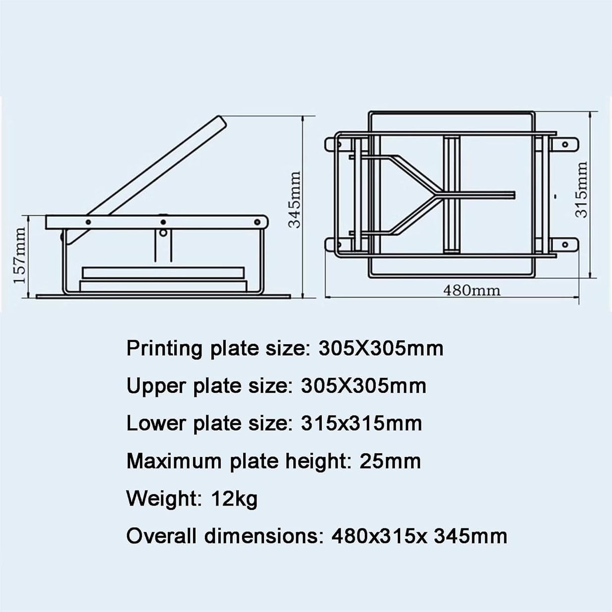 Maszyna do druku płaskiego, 30 x 30 cm prasa blokowa lino do linorytu A3/A4, druk płaskorzeźby i cięcia lino, idealna dla artystów