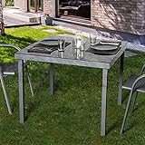 ultranature gartentisch quadratisch glasplatte sichtbar