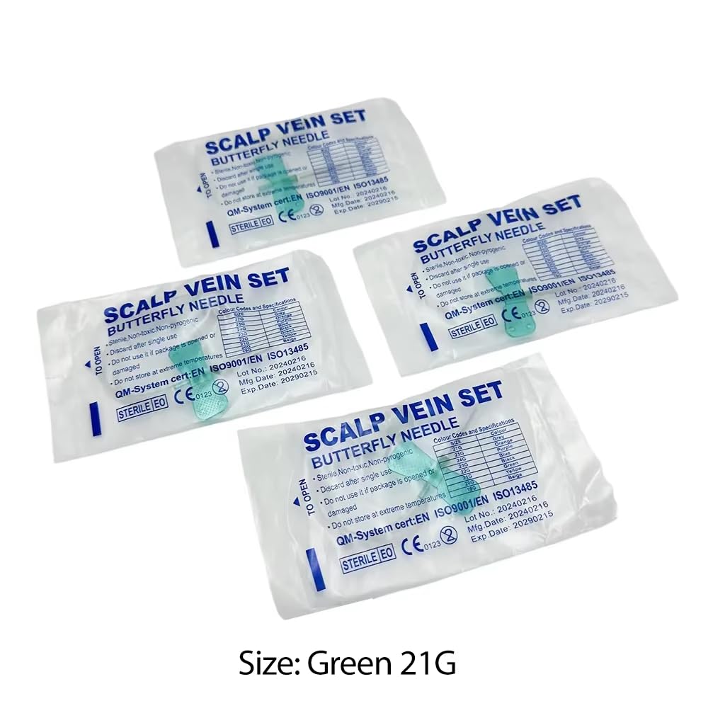 Veterinary Infusion Needle Catheter, 50 Pieces Per Box,Disposable Iv Infusion Needle,21G Sterile Individually Packaged