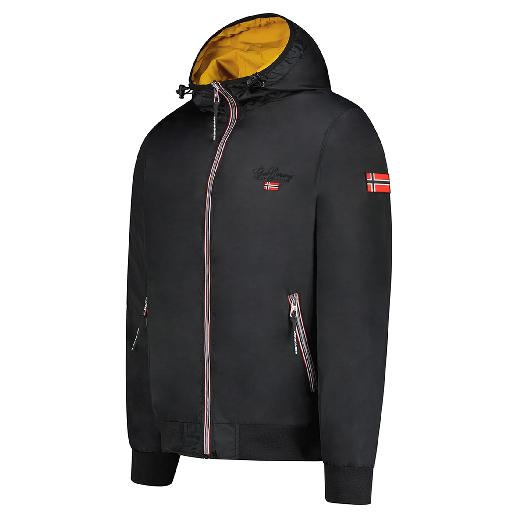 Geographical Norway Arrivialama Men - Męska pikowana ciepła kurtka puchowa na jesień i zimę, ciepła kurtka - kurtka wiatrówka z długim rękawem - męska (czarna 3XL), czarny, 3XL