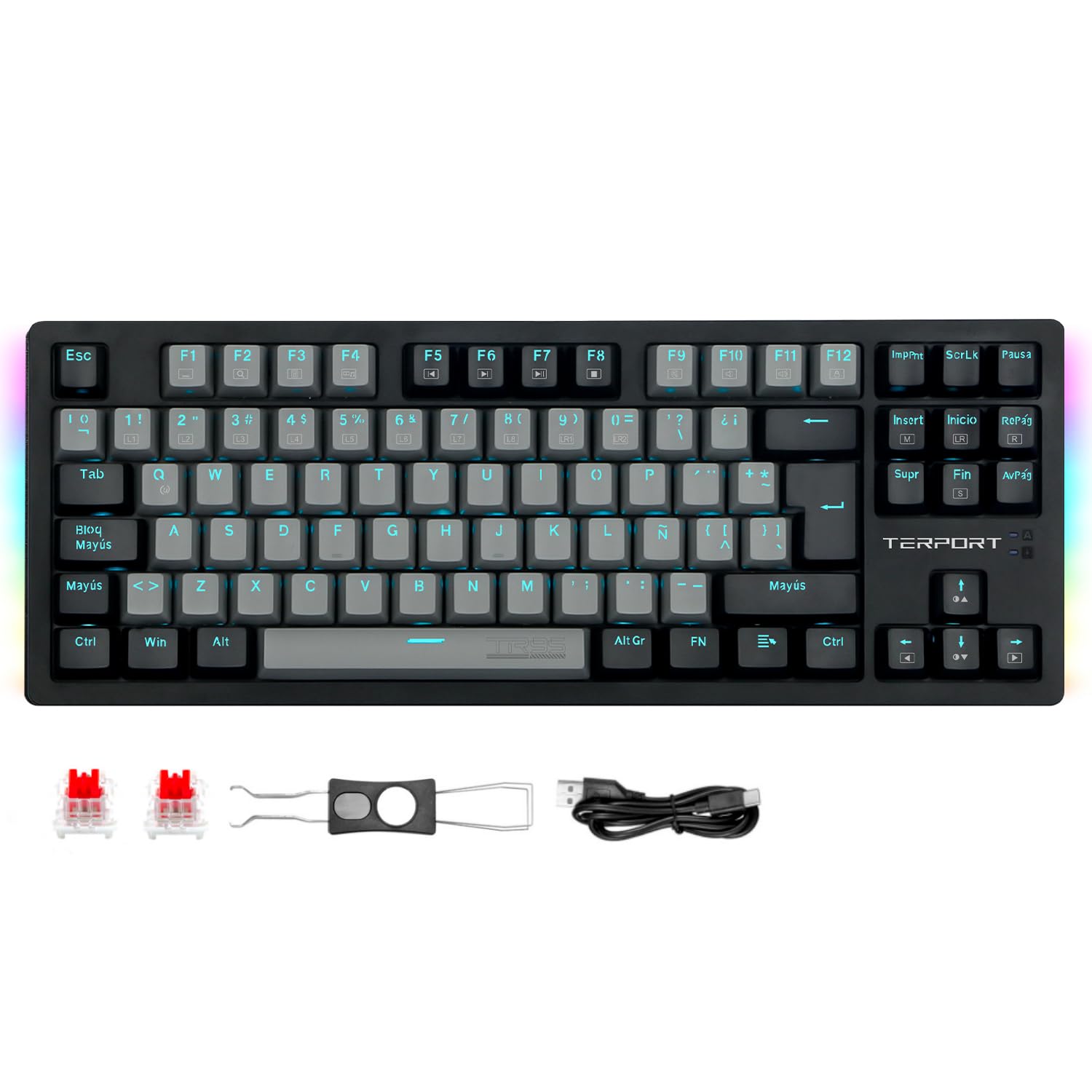Mars68 Pro TERPORT Teclado Mecu00e1nico Espau00f1ol De 69 Teclas