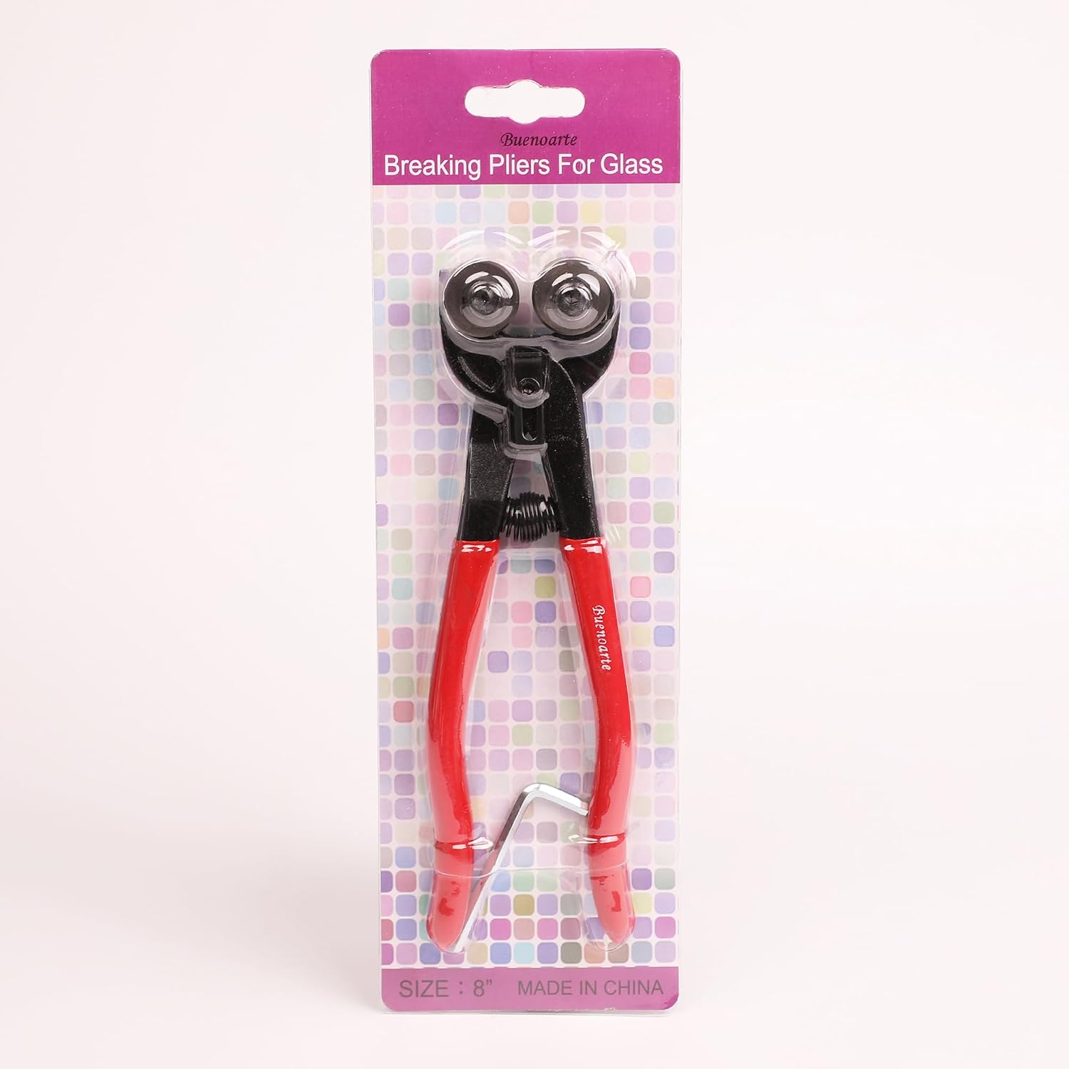 Glass Tile Nippers - Heavy Duty Wheeled Glass Mosaic Nipper & Hd Ceramic Tile Nipper, Tile Cutter Pliers Soft-grip Handle - Shapping Plier, Nipper Cutting Tools (8 Inch Wheeled Glass Mosaic Nipper)