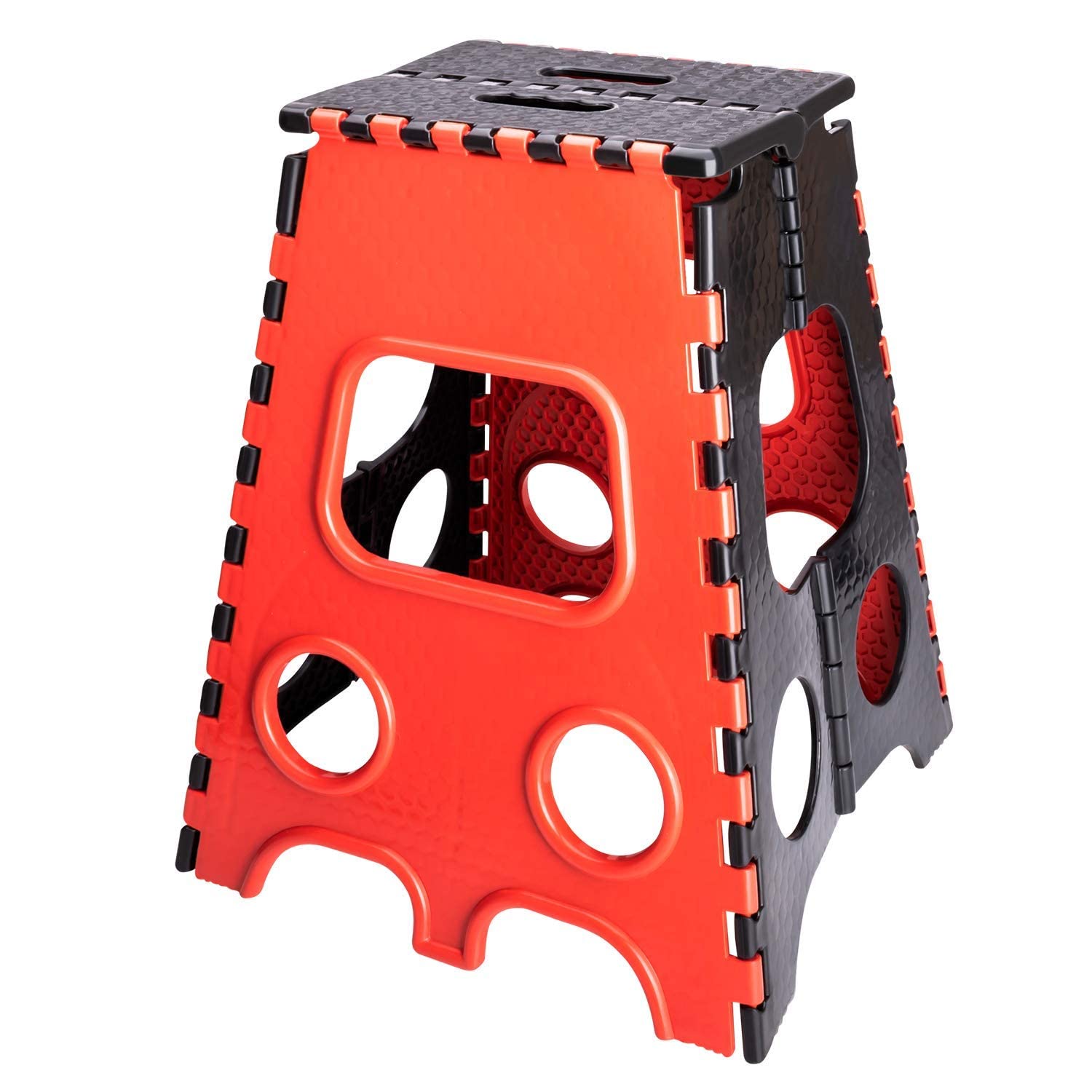 SH BROTHER'S 18 Inch Folding Stool, Portable Lightweight Folding Stool Fishing Stool Bathroom Stool for Fishing Camping Home Bathroom Garden with Non-Slip Mats at The Bottom (Multi Color)