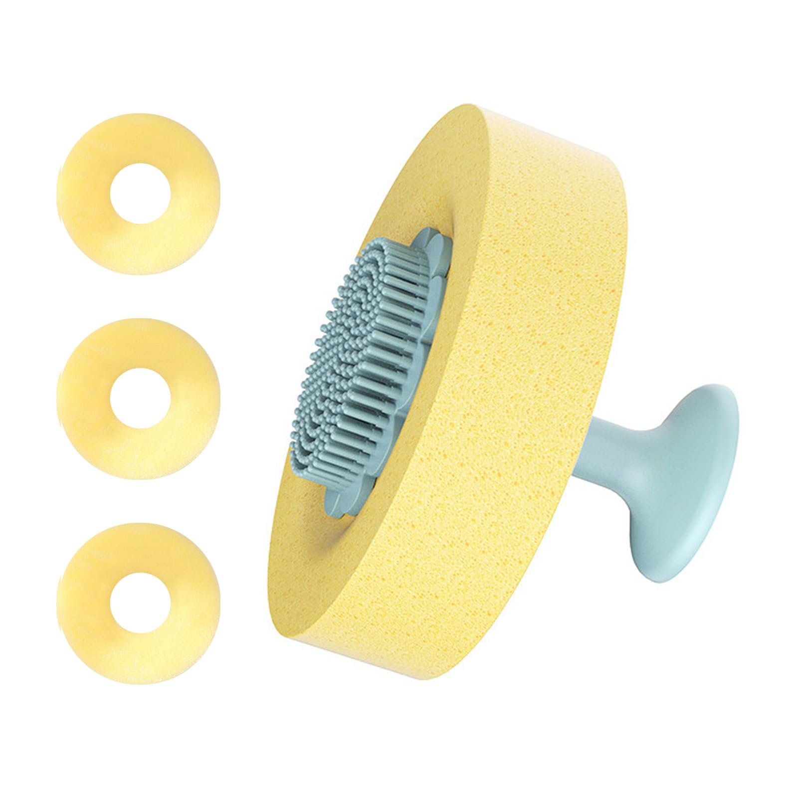 Tsophreniq Silicone Sponge Brush for Kitchen Use with Suction Cup Storage Detachable Scrubber Dishwashing Brush Set Nonscratch Pots Cleaner