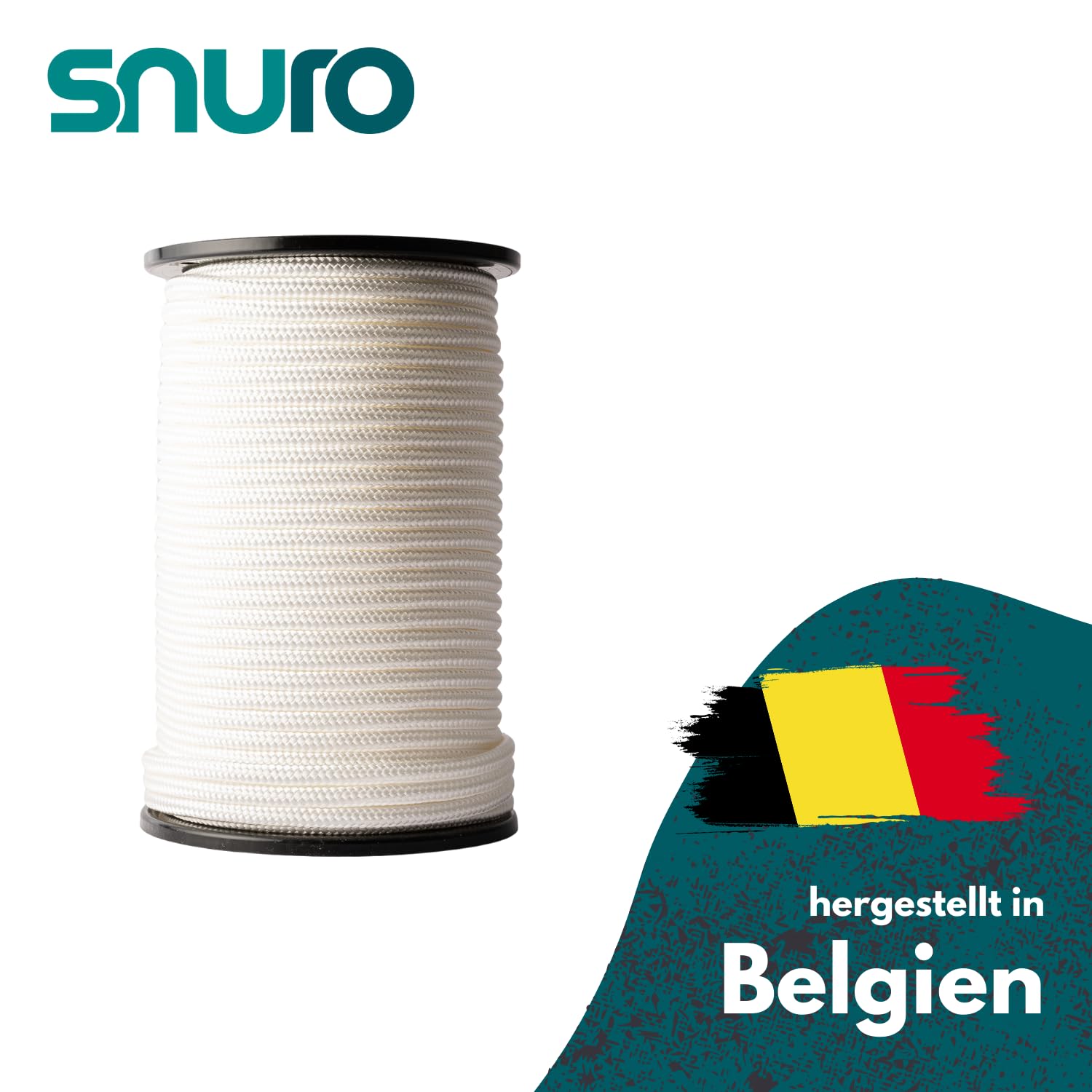 Nylon Seil (10mm, 100M, Weiß) - Dickes Paracord Schnurr aus robustem, geflochtenem Polyamid - Verschleißfest und stark - Bruchkraft 1703kg