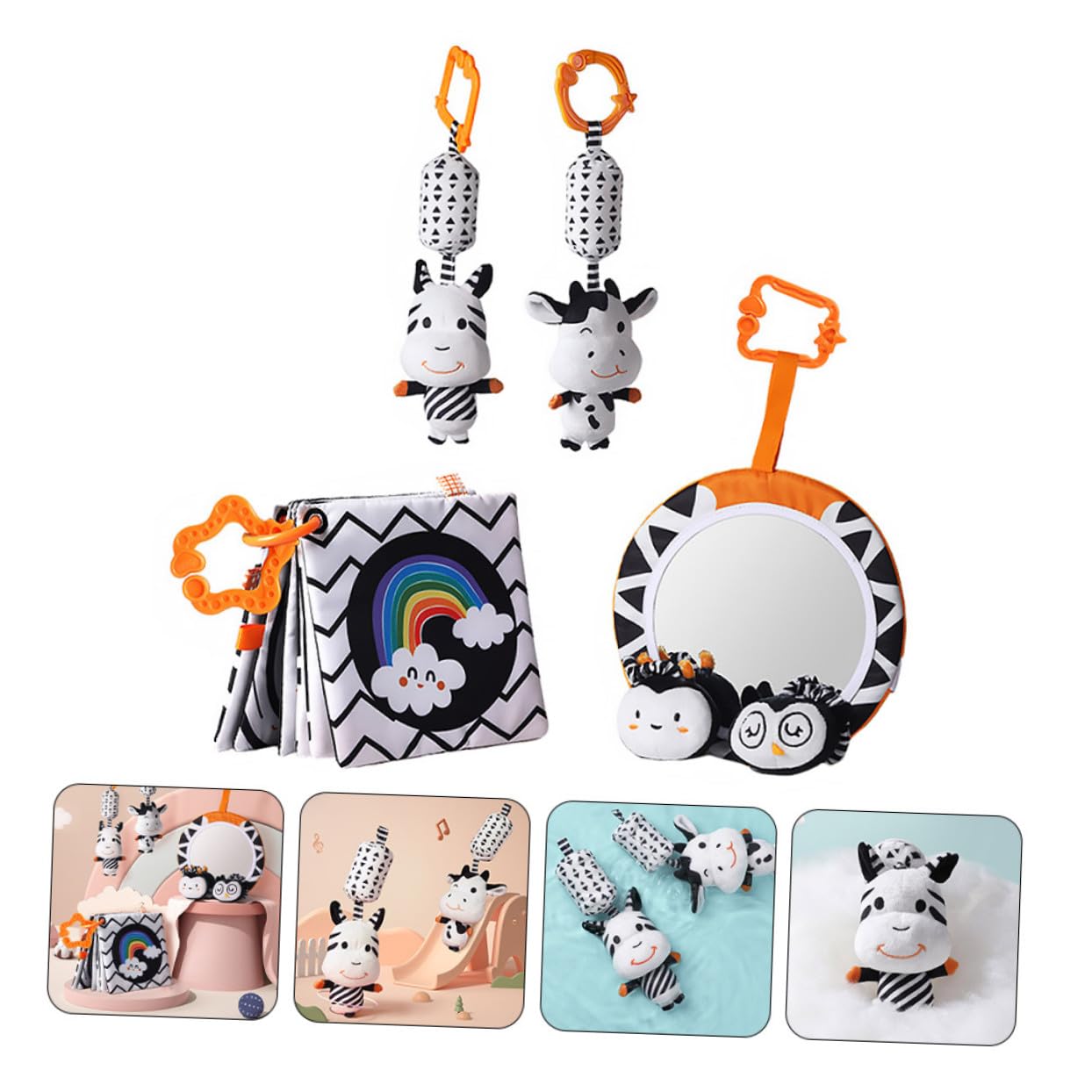BESPORTBLE Juego de Libro de Tela Blanco Educativo Temprano para Ñiño | 1 Set, Suave y Resistente al Desgarro, para Juego del Ñiño y Comunicación entre Padres E Hijo