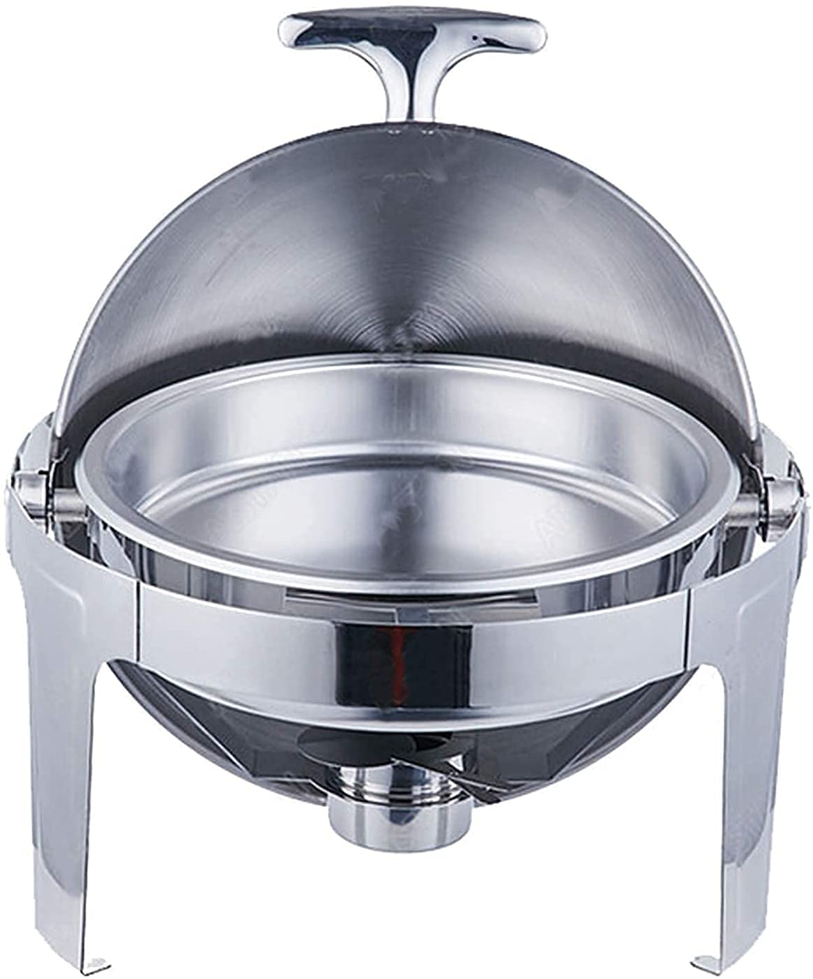 Chafing Dish Con Coperchio A Rullo Da 6,8 L E Finestra Visibile, Set Di Scaldavivande In Acciaio Inossidabile Con Vaschetta Per Cibo, Vaschetta Per Acqua E Porta-Combustibile Per Buffet, Matrimoni E