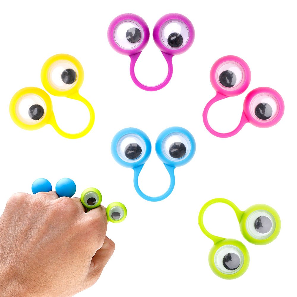 Marionetas de dedo para niños pequeños, anillos Googly Eye On para niños, recuerdos de fiesta, premios escolares, bolsas de regalo 6