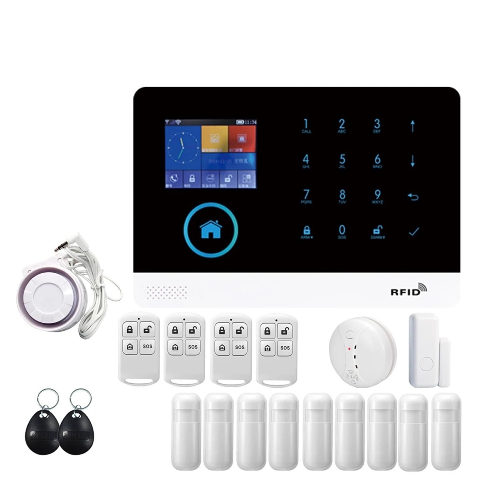 Tuya Alarm System WiFi GSM Security Burglar For House Office SMS Call Auto Dial APP Remote Control Remote Monitoring(K)
