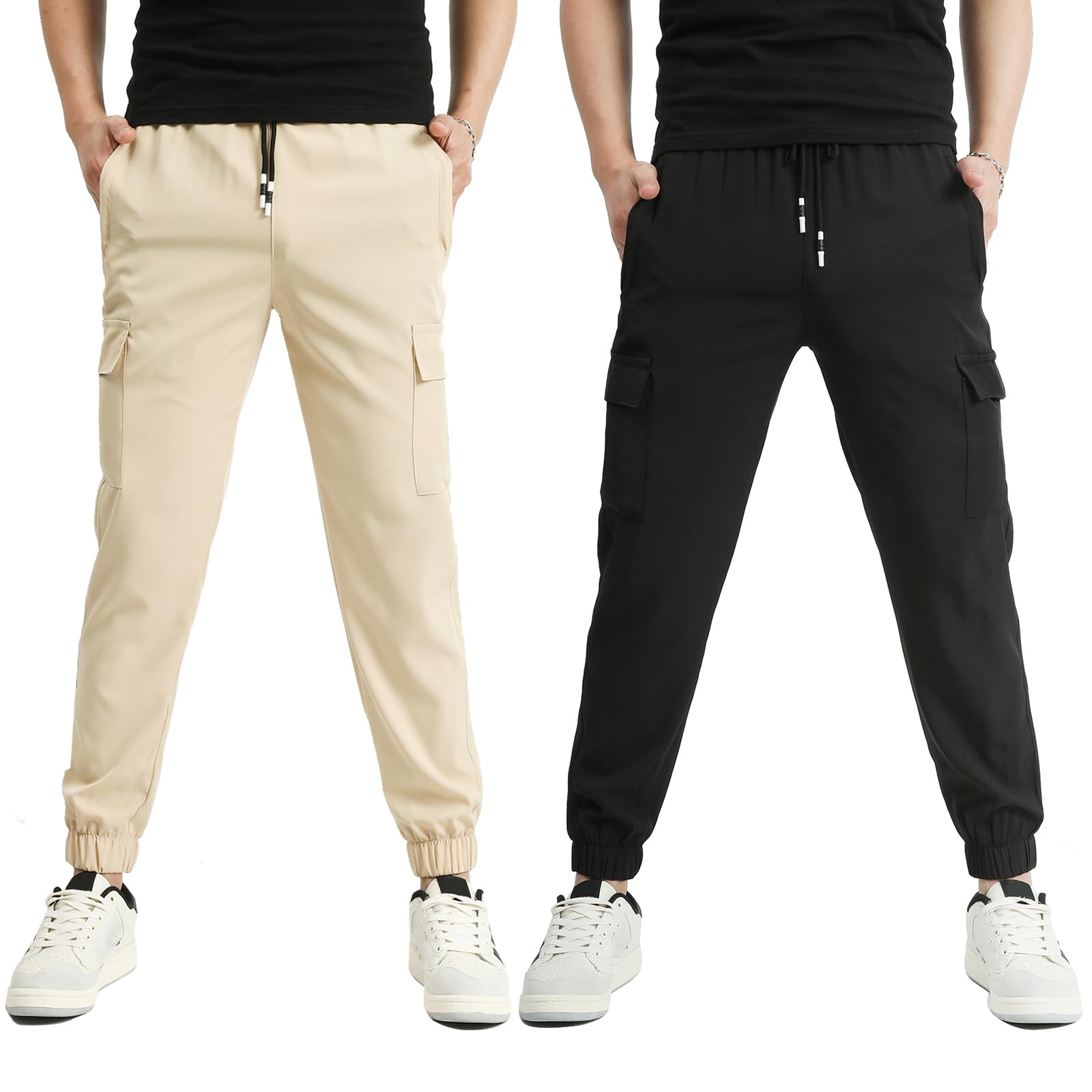 Boys Cargo Joggers Pants Outdoor Youth Quick Dry Hiking Pants Lightweight Athletic Pants with Zipper Pockets