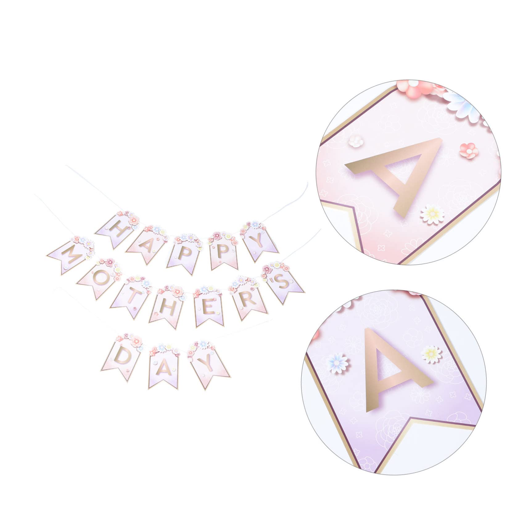 Cabilock 5 Set striscione per la festa della mothers day festa della mamam ghirlande floreali per porta d'ingresso pizzo decorazioni per la festa della della Carta