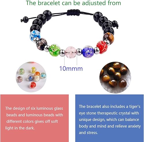 Miniatura 7 de Pulsera luminosa hecha a mano para mujer, pulsera de cuentas que brilla en la oscuridad, estilo luciérnaga, regalo luminoso para mujer (pulsera
