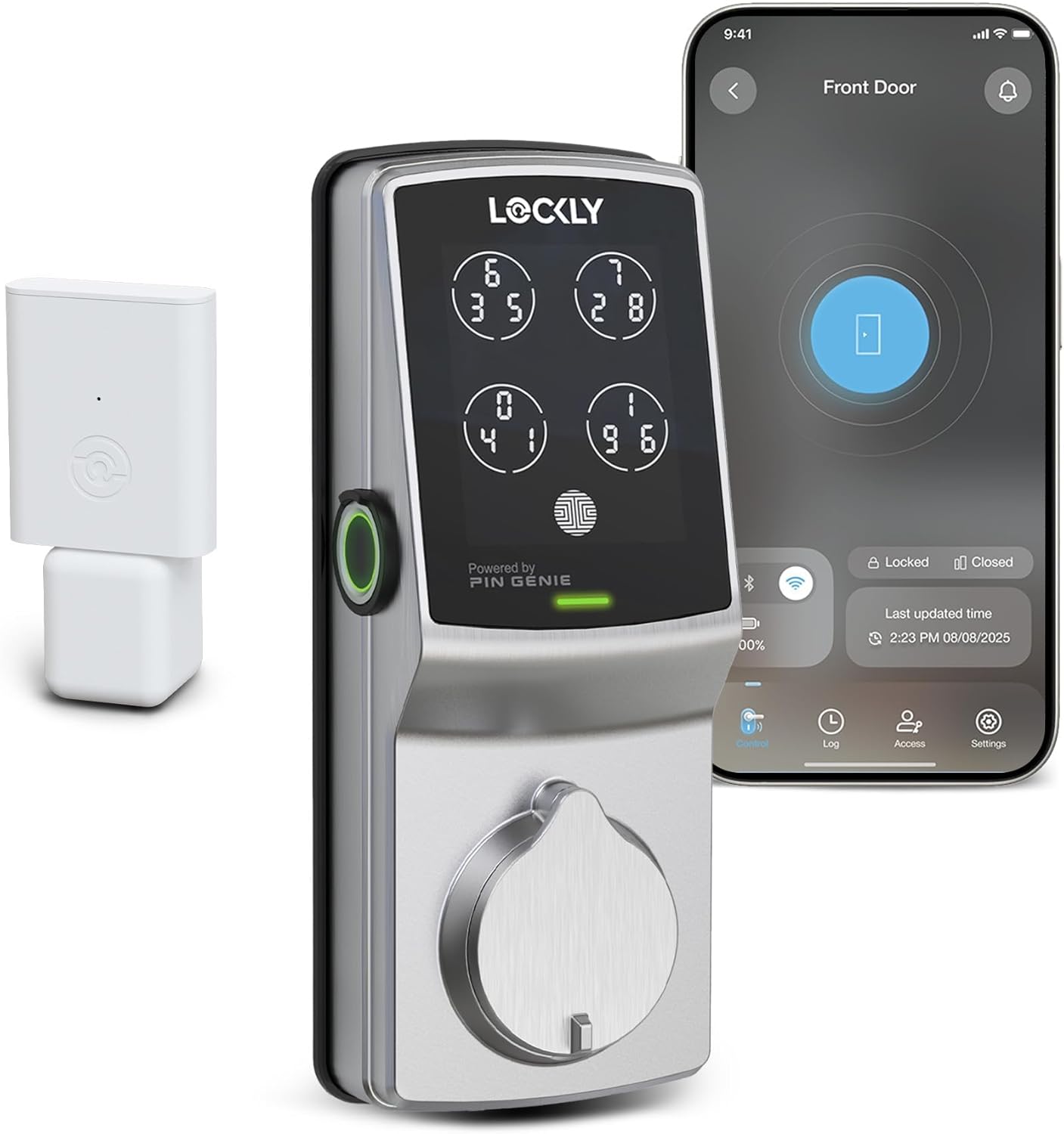 Lockly Secure Pro Wi-Fi Smart Door Lock, Keyless Entry with PIN Genie® Digital Keypad, 3D Biometric Fingerprint Sensor Front Door Lock Deadbolt, Voice Control & Auto Lock – Left Fingerprint Edition Lockly Secure Pro Wi-Fi Smart Door Lock, Keyless Entry with PIN Genie® Digital Keypad, 3D Biometric Fingerprint Sensor Front Door Lock Deadbolt, Voice Control & Auto Lock – Left Fingerprint Edition