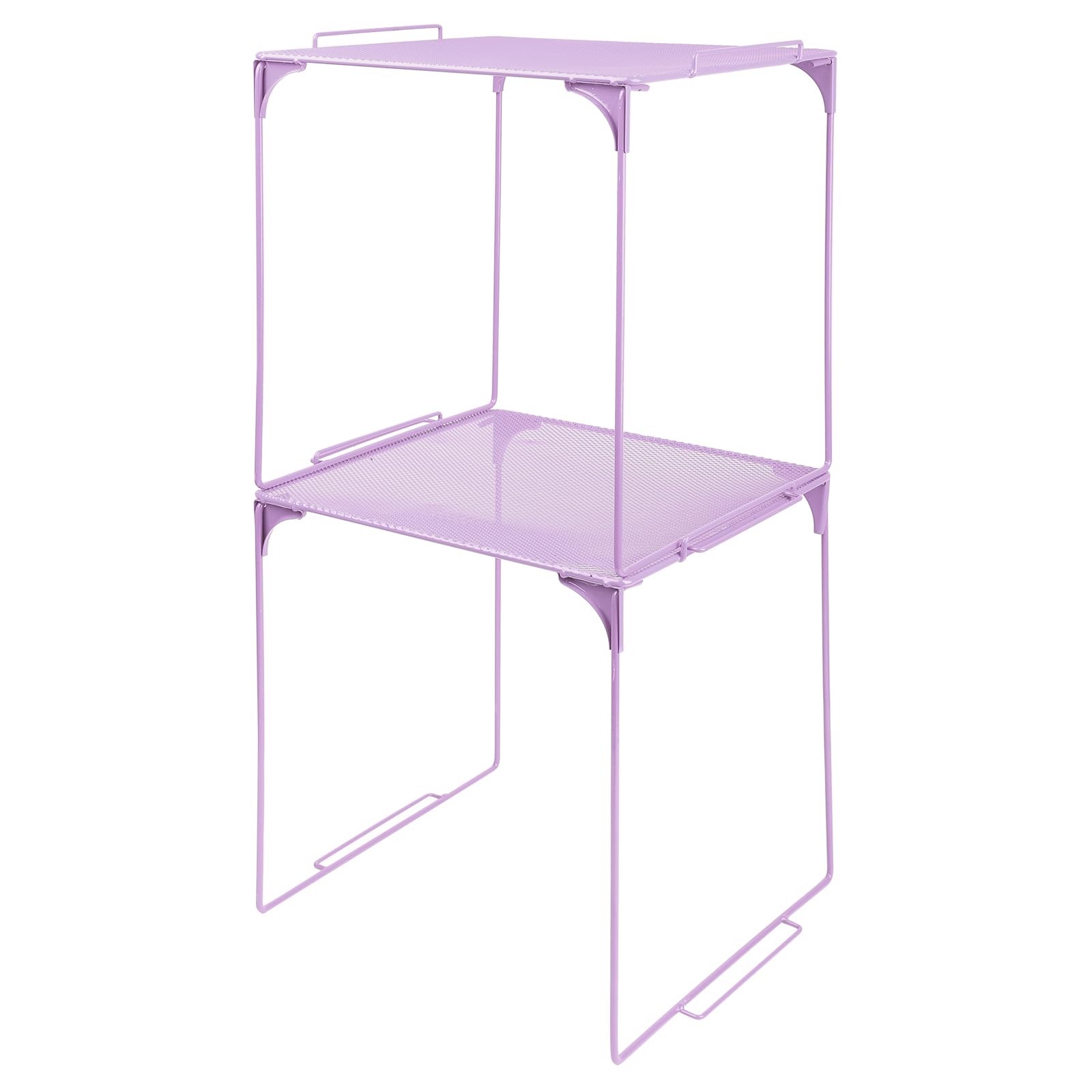 AUECOOME Locker Organizer Shelf Stackable Extra Locker Shelf for School Locker Organizer Storage Cabinet Accessories Suitable for School, Office, and Home use (2, Purple)