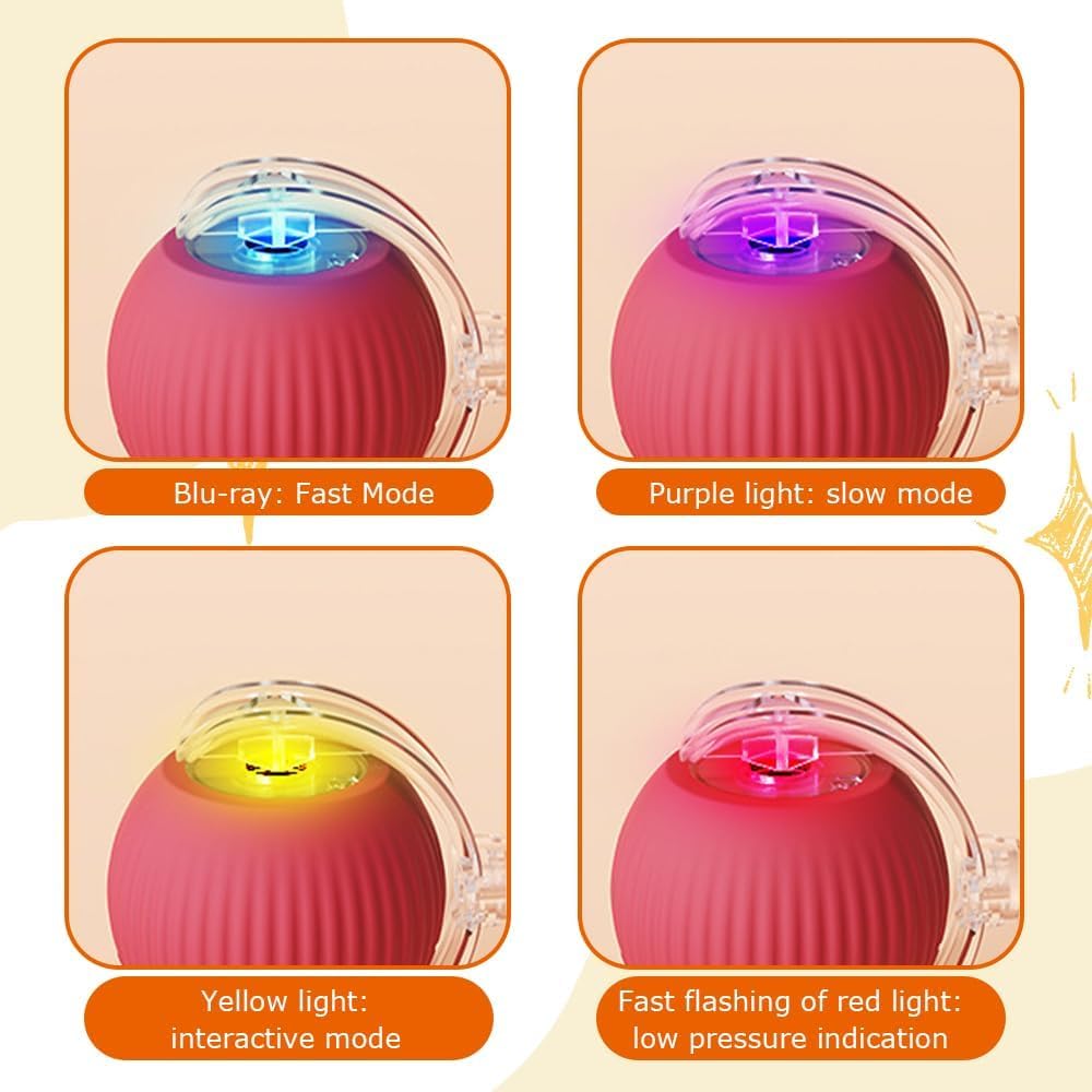 Giocattolo Rotante 3 Modalità Palla Interattiva Per Gatti GxDxmBd - 3 Modalità, Rotante, Con Luci, Giocattolo Intelligente Pet Smart Rolling Ball