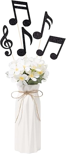10 piezas de centros de mesa de notas musicales, decoraciones de fiesta negras, notas musicales