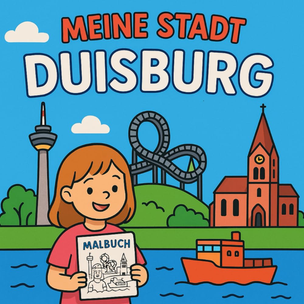 Meine Stadt – Duisburg: Malbuch für Kinder: Wahrzeichen, Sehenswürdigkeiten & typische Orte zum Ausmalen für Kinder von 4–8 Jahren