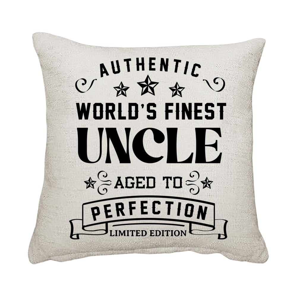 Getagift World's Finest Uncle, Uncle Gifts For Father's Day, Home Décor, Linen Throw Pillow/Cushion. (Linen Cushion Cover With Insert)
