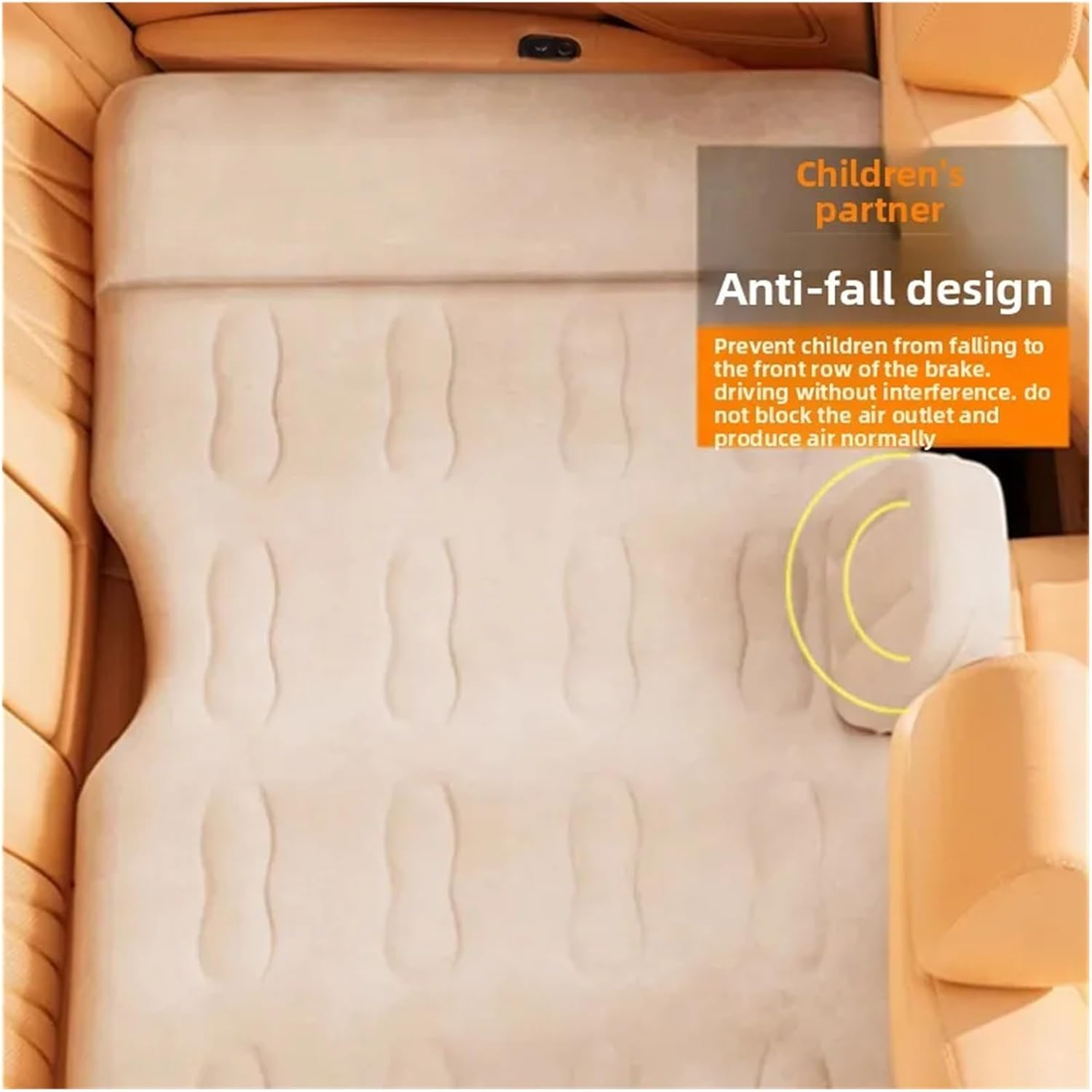 Car Air Bed Inflatable Travel Bed Mat Rear Fit for Seat Sleeping Pad for Cars Sedans Portable Air Mattress for While Traveling Universal(Gray)