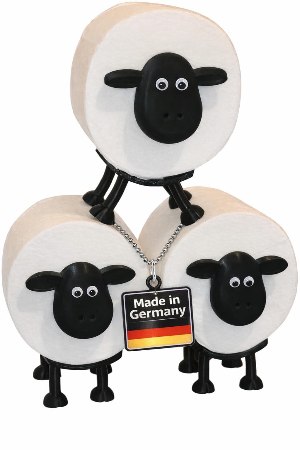 Schaf Toilettenpapierhalter Schaf 3 Stück für 42mm Rollen - Kunststoff Klorollenhalter lustig zur Toilettenpapier & WC Rollen Aufbewahrung - Perfekt als Deko oder als Geschenk