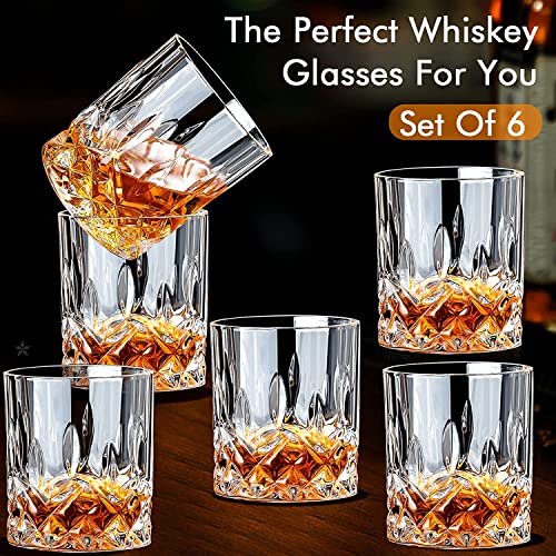 Whiskey Glasses Old Fashioned Glass Set of 6 Rocks Glasses 10oz Clear Whisky Glasses Lowball Glassware Drinking Tumblers Cups for Cognac Bourbon Cocktail Rum Brandy Bar Men by INFTYLE - Image 5