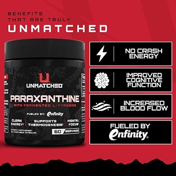 Unmatched Paraxanthine with L-Tyrosine, Clean Energy, 60 Vegetable Capsules