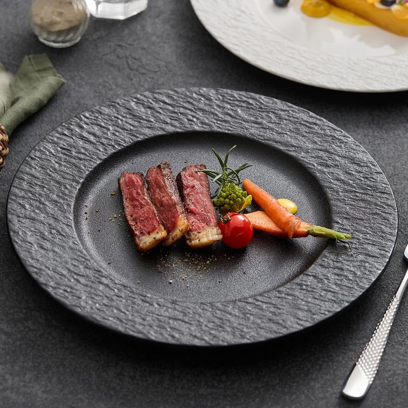 Talerze obiadowe do mięsa platerowanie zachodnie ceramiczne platerowanie domowe wykwintne talerze sałatkowe(biały)