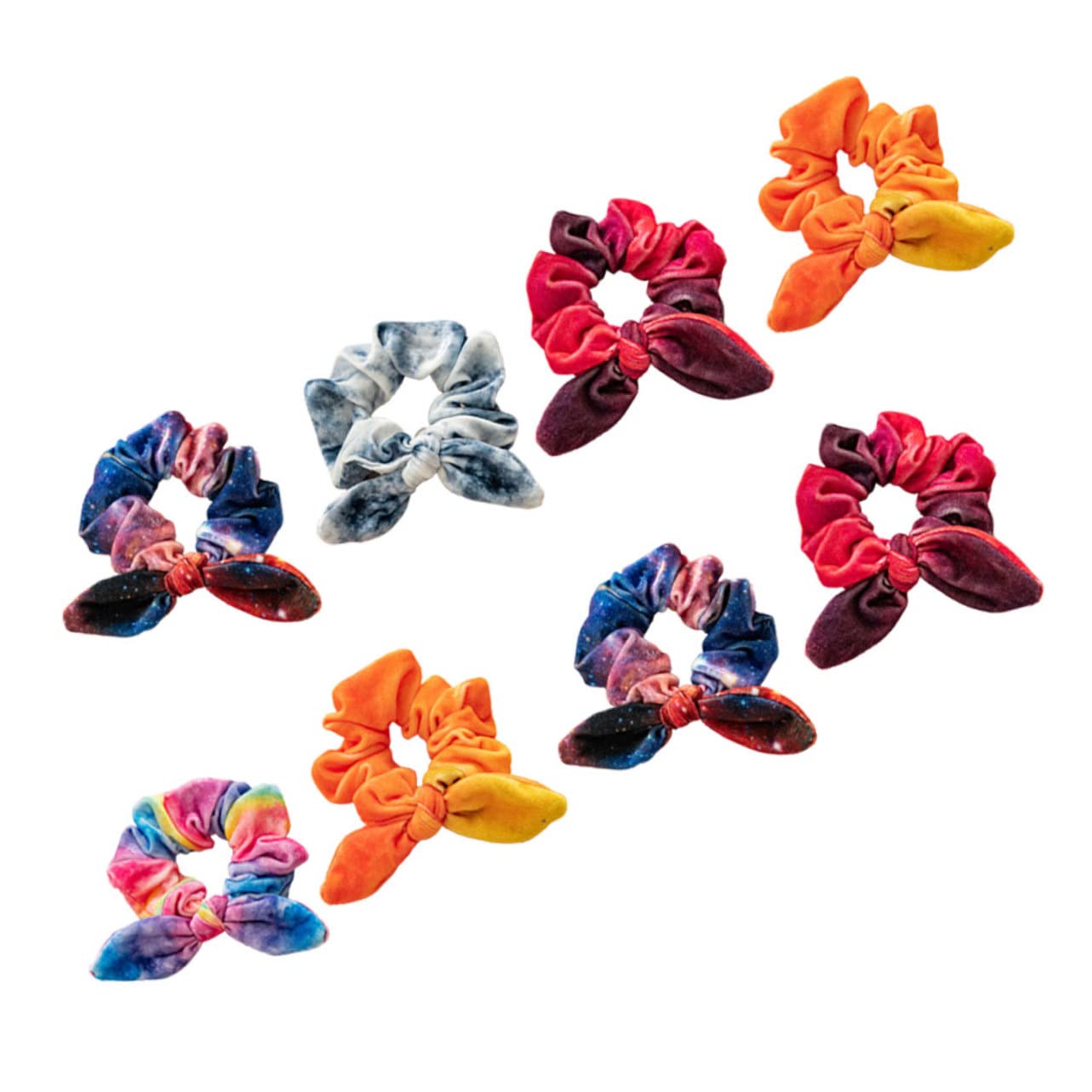 FRCOLOR Stück Haargummis Mit Hasenohren Haarschmuck Haarringe Mehrzweck Haargummis Gemusterte Satin Haarseile Pferdeschwanzhalter Stoff