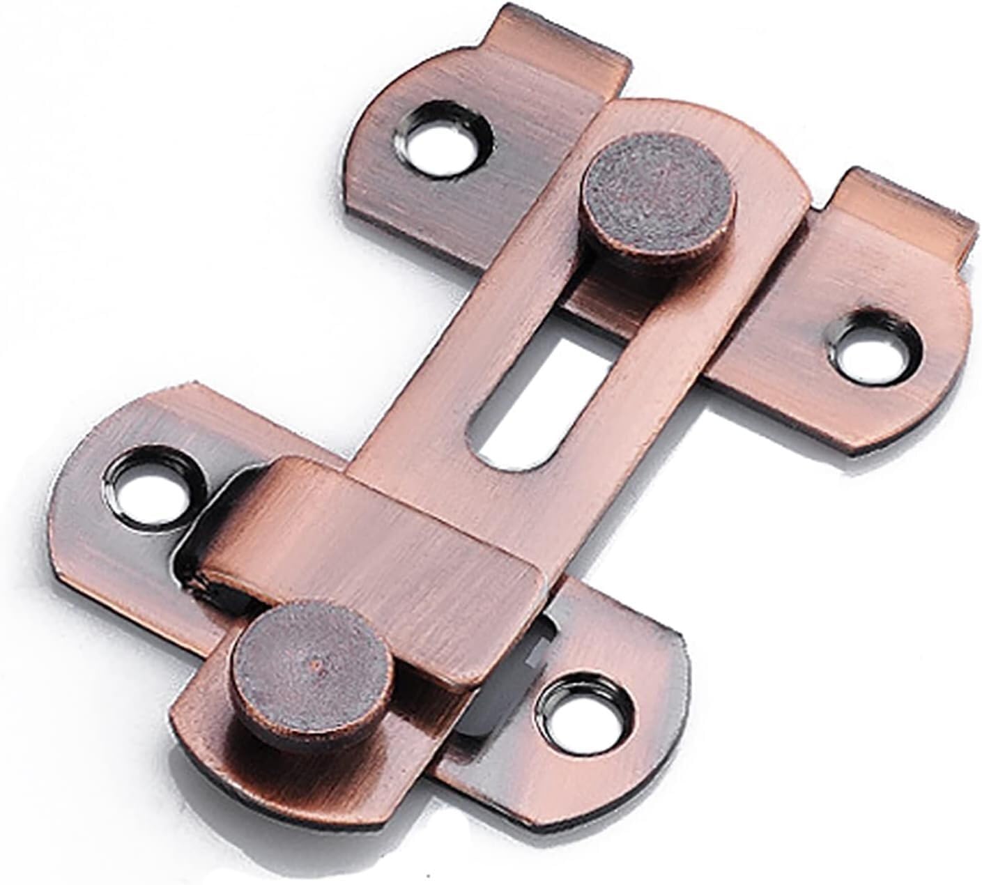 Door Latch， 180° Slide Bolt Door Latch Vintage Lock Cabinets Hardware Included Multicolor Multi Sizes(Red Patina,Short)