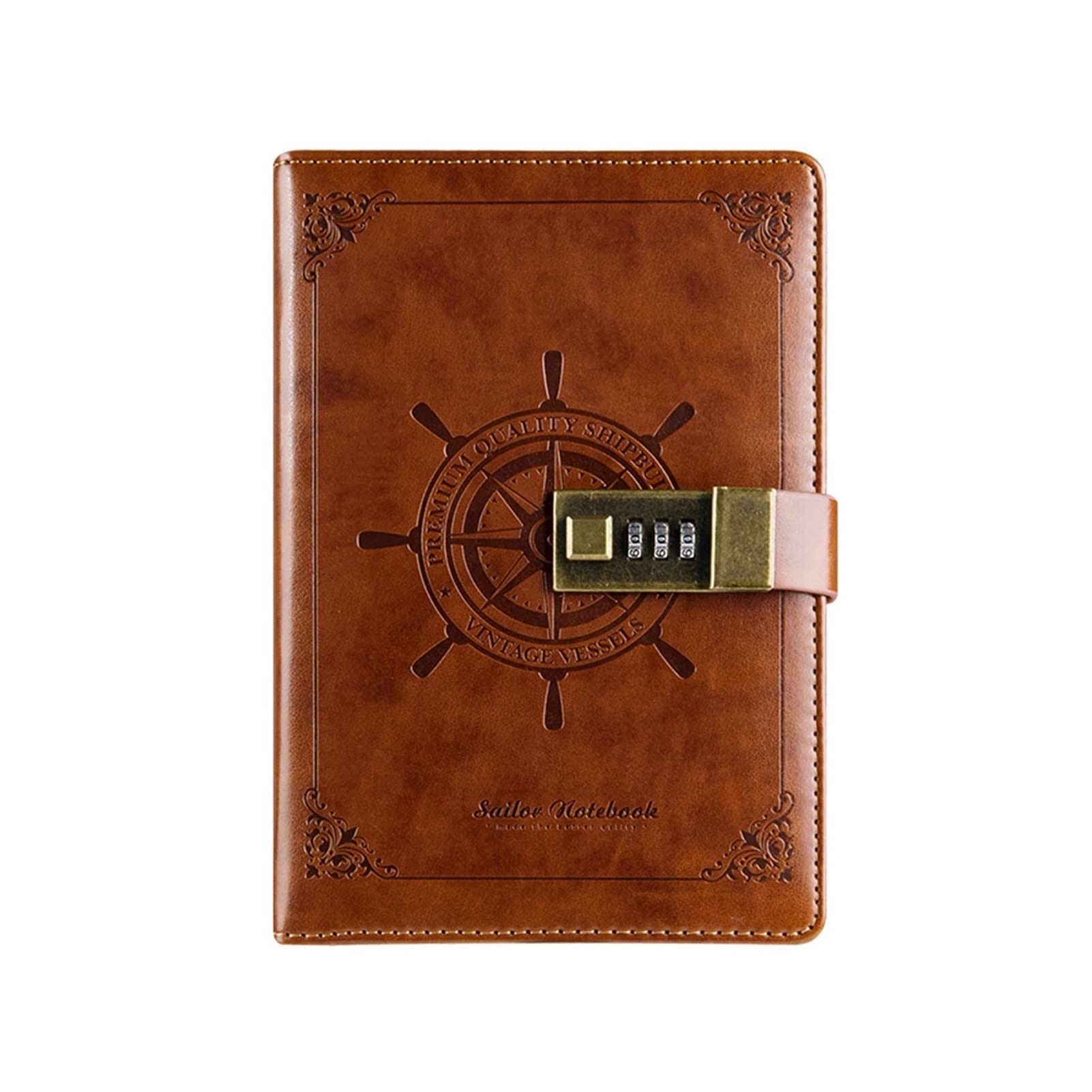 Notizbuch,für Männer und Frauen Tragbares Vintage-Muster. Pu. Leder-Notebook-Tagebuch-Notepad-Schreibwaren Reisejournal Tagebuch-Skizzenbücher, braun Schreiben und Notizen, Tagebuch, Notizheft