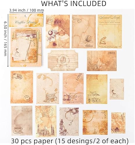 Miniatura 3 de ZXMNBH Papel para álbum de recortes, kit de ensayo, collage diario, planificador, materiales, suministros de decoración de diario basura para